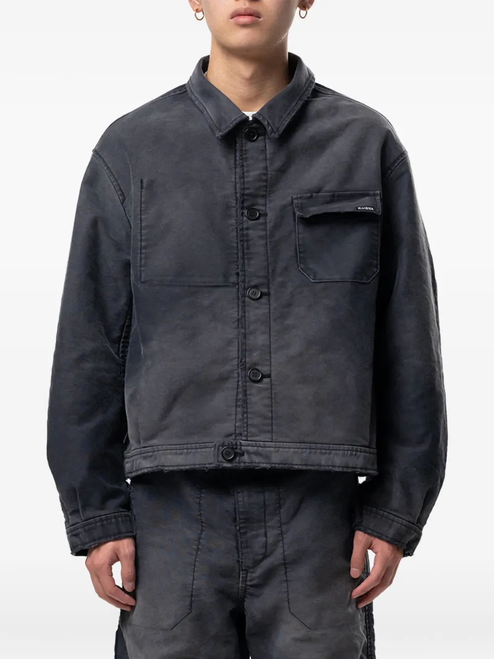  Kamiya Distressed Moleskin Jacket - Grey 
