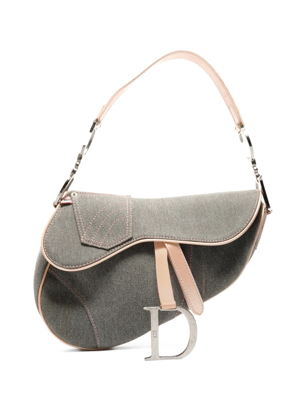 Christian Dior Pre-Owned 2002 saddle denim bag - Grigio