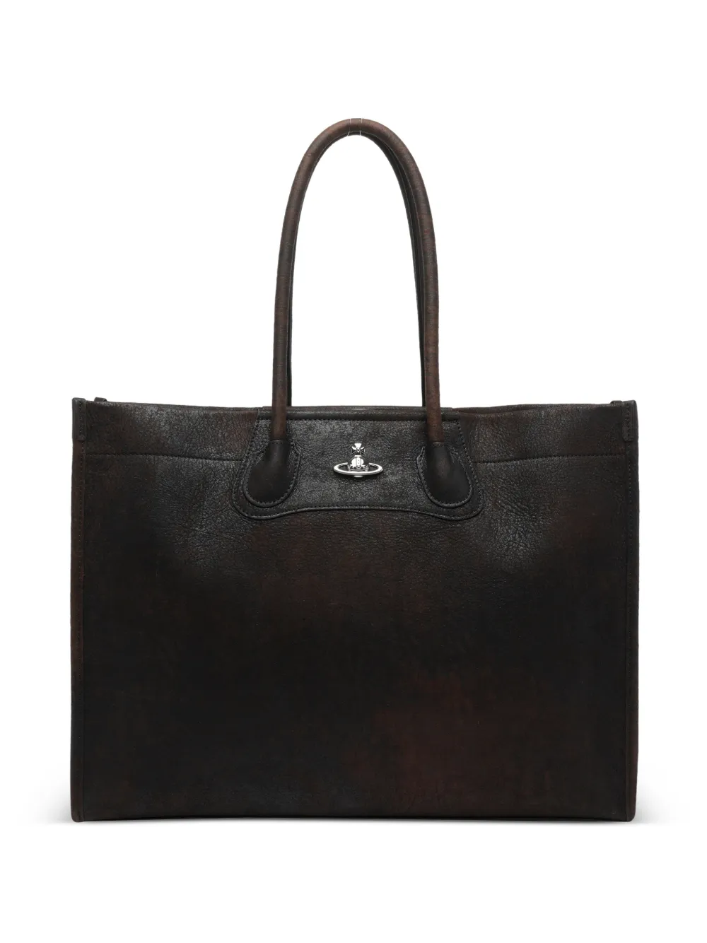 Vivienne Westwood Troy logo-plaque tote bag - Marrone