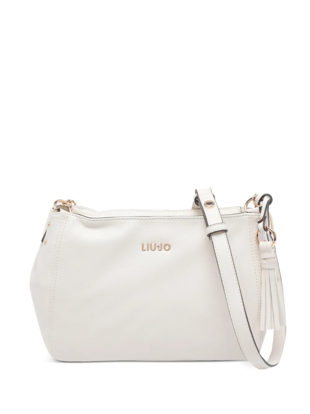 LIU JO Borsa a spalla con placca logo - Bianco