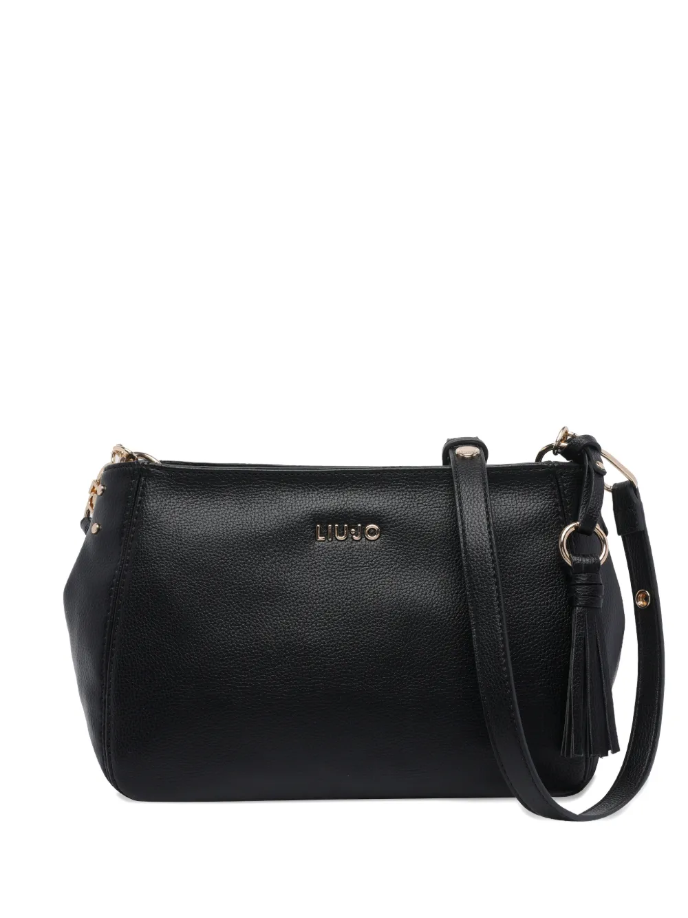 LIU JO Schultertasche mit Logo-Schild - Schwarz