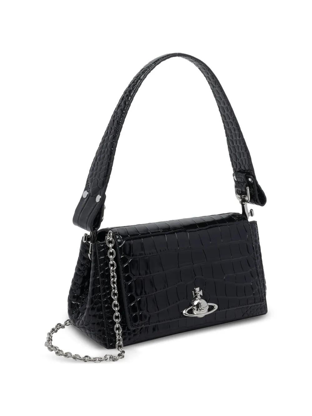Vivienne Westwood medium Hazel schoudertas met logoplakkaat Zwart
