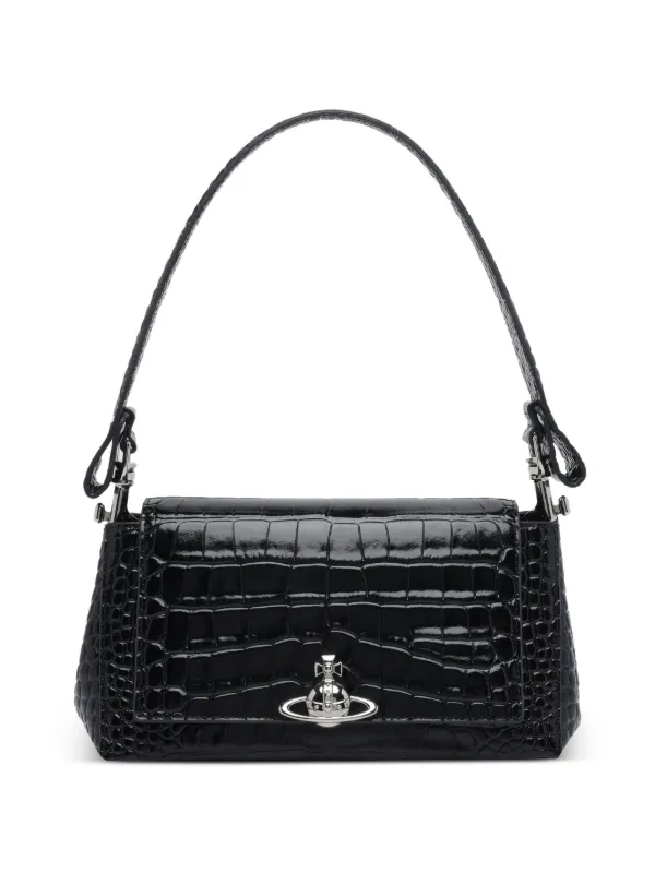 Vivienne Westwood Hazel ロゴプレート ショルダーバッグ M | ブラック