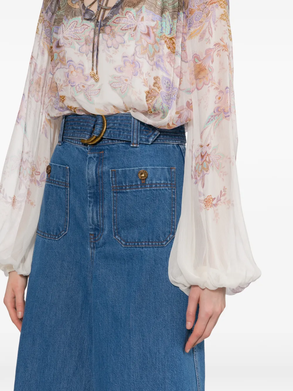 ZIMMERMANN Culottes jeans Blauw