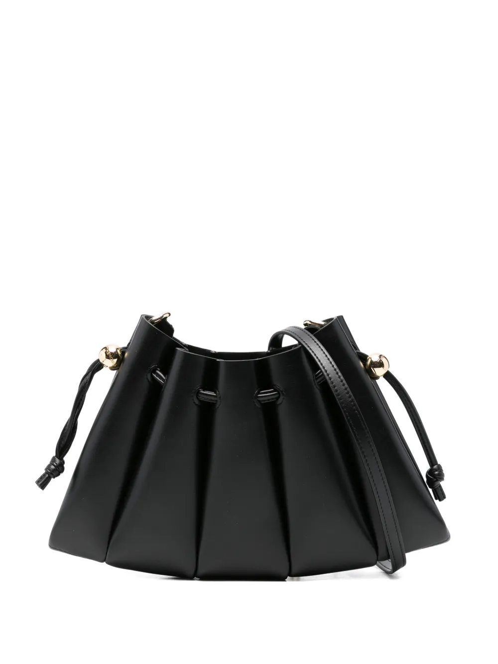 Themoirè Drawstring-fastening Clutch Bag In Black
