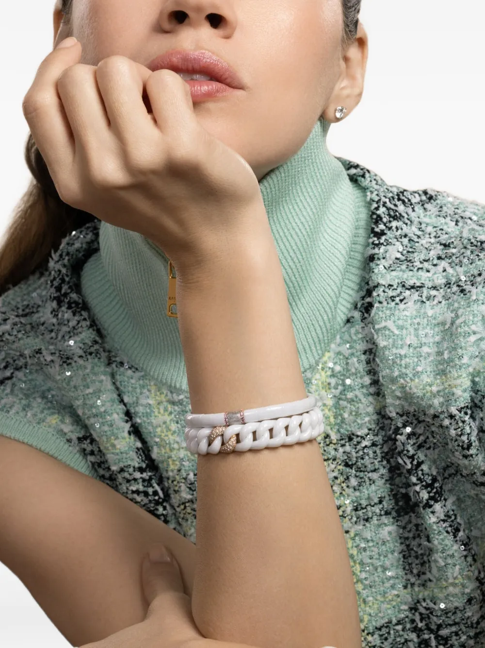 Roberto Demeglio Diamond Stretch Bracelet In White