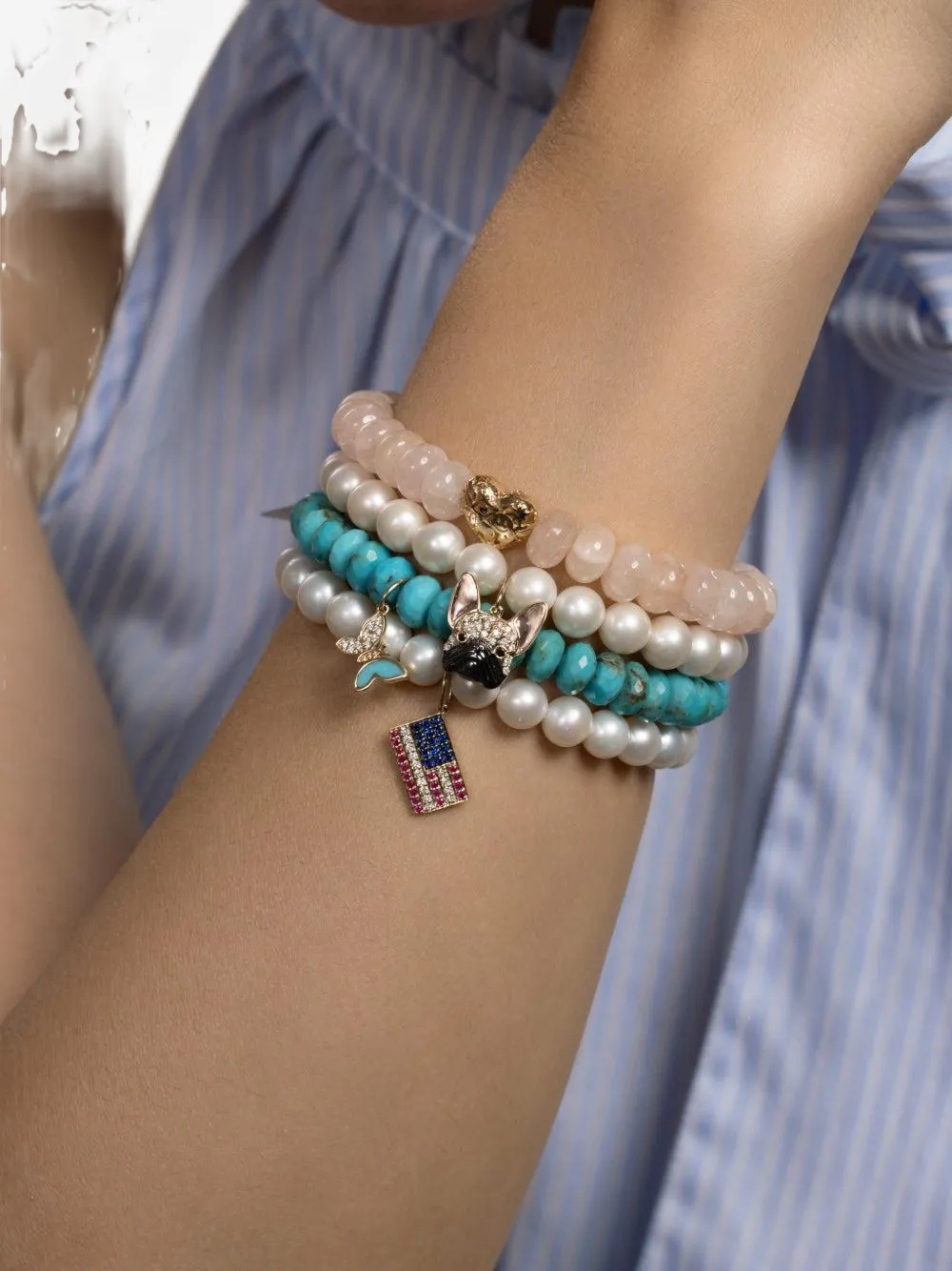 Sydney Evan charlotte charm bracelet - Oro