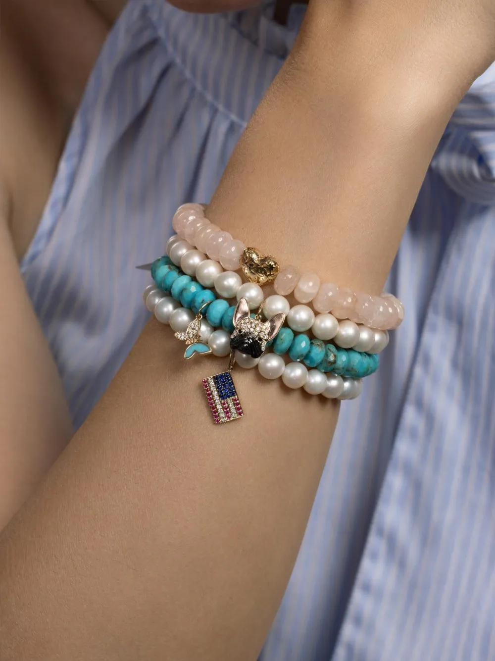 Sydney Evan charlotte charm bracelet - Oro