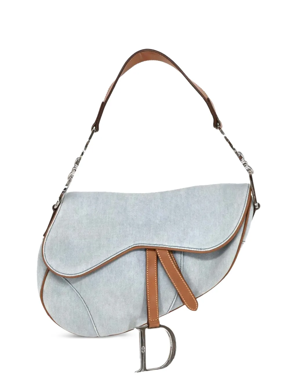 Christian Dior Pre-Owned 2001 Saddle cotton shoulder bag - Blu