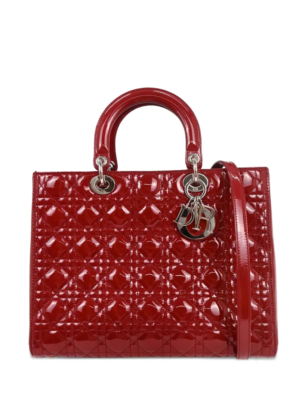 Christian Dior Pre-Owned 2011 large Lady Dior tote bag - Rosso