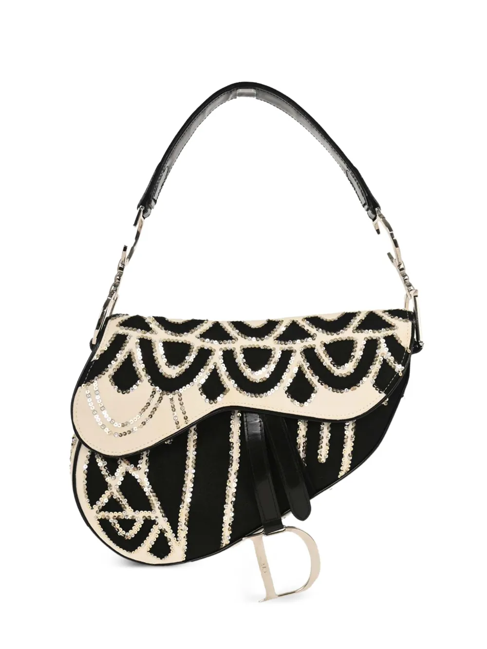 Christian Dior Pre-Owned 2023 Saddle sequins shoulder bag - Nero