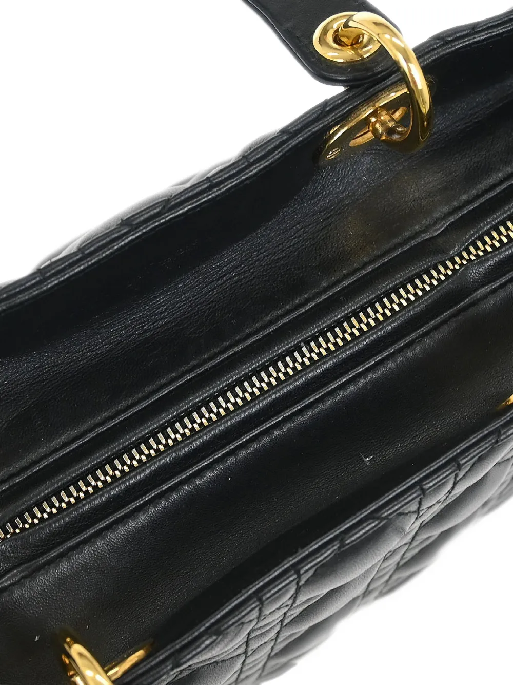 Christian Dior Pre-Owned 2017s Lady Dior Cannage leren shopper Zwart