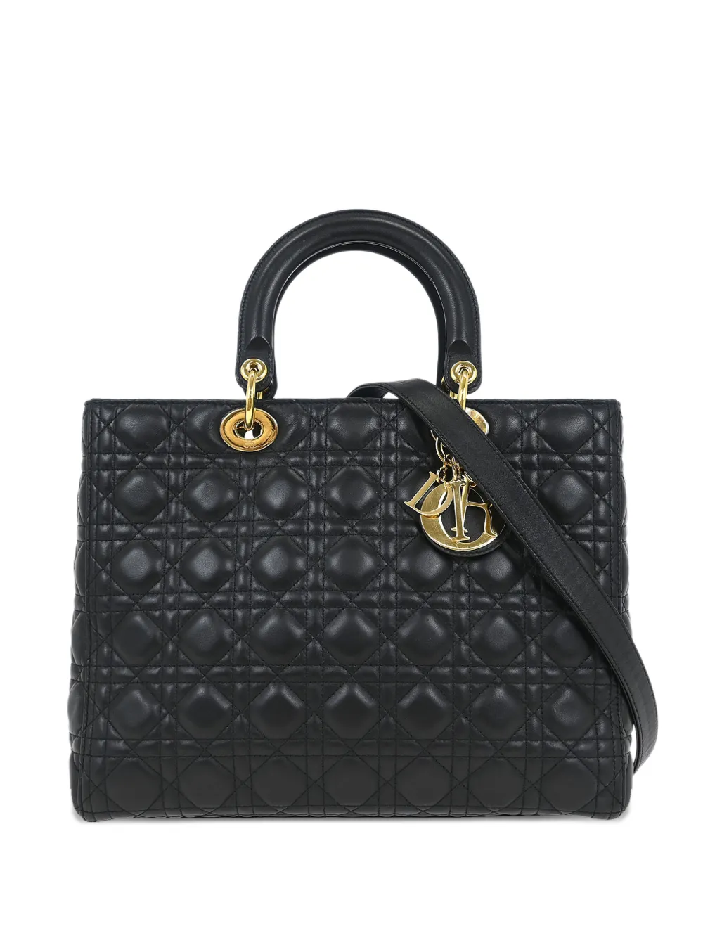 Christian Dior Pre-Owned Borsa tote Lady Dior in pelle con motivo Cannage anni 2017 - Nero