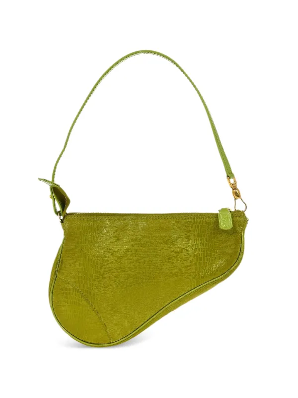 Dior Pre-owned 2001 Saddle Leather Tote Bag in Green