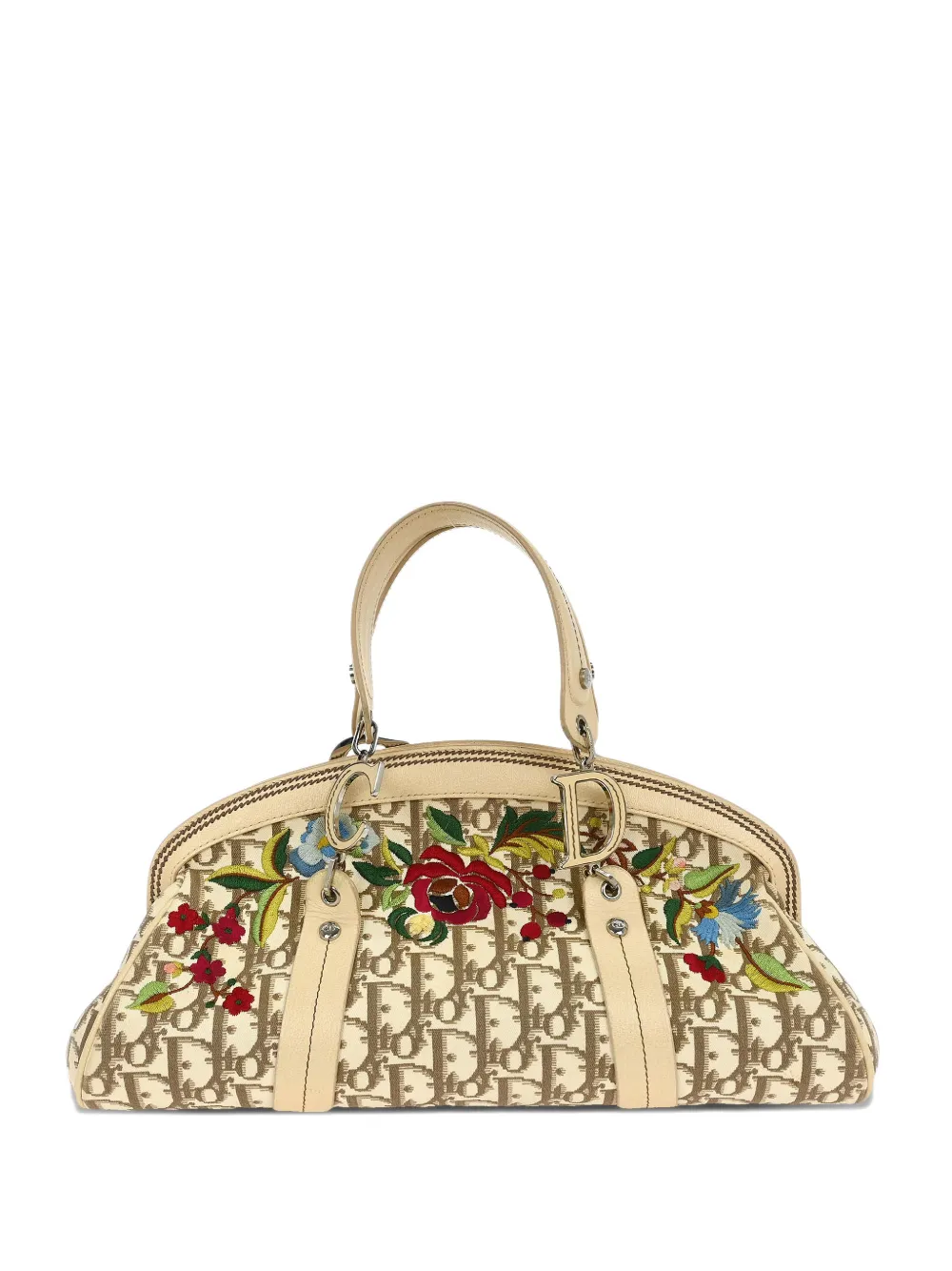 Christian Dior Pre-Owned 2005 Diorissimo floral-embroidered tote bag - Toni neutri