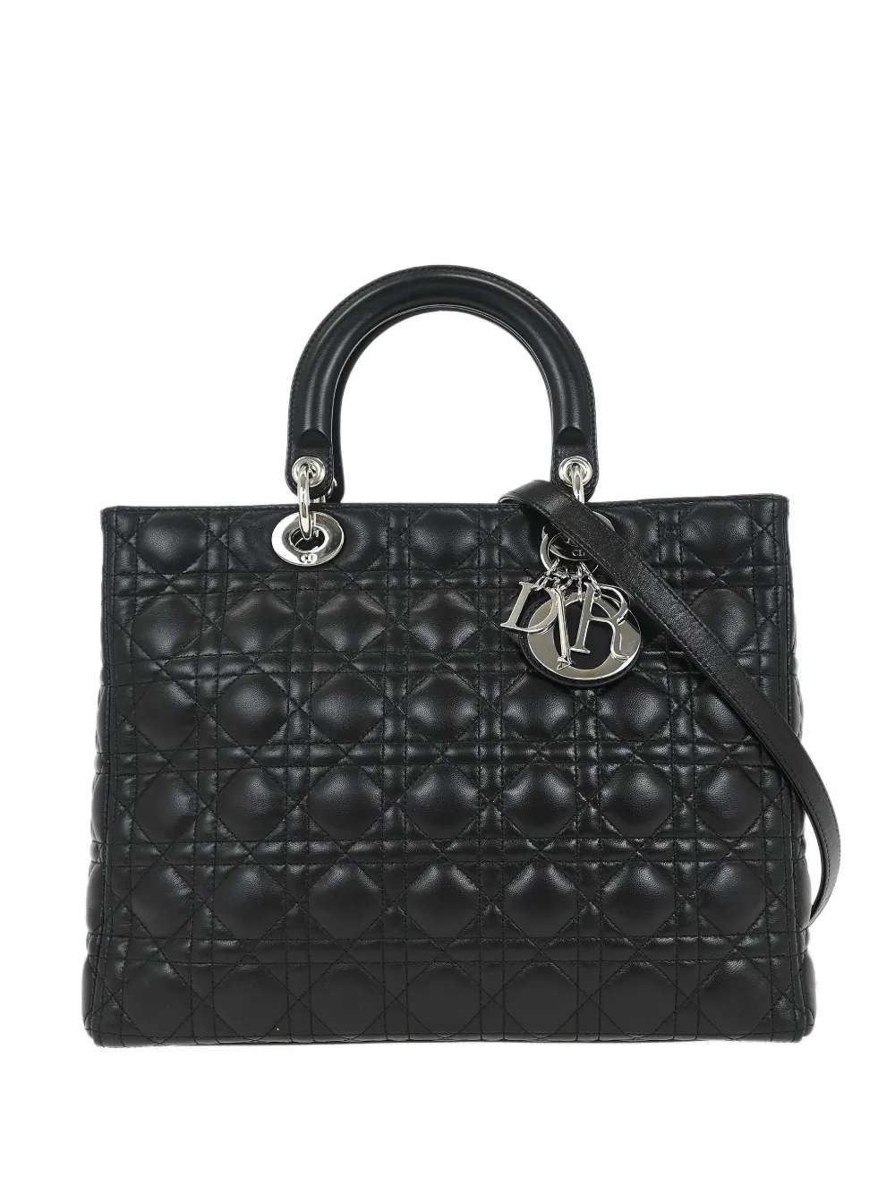 Christian Dior Pre-Owned 2012 Lady Dior Cannage tote bag - Black