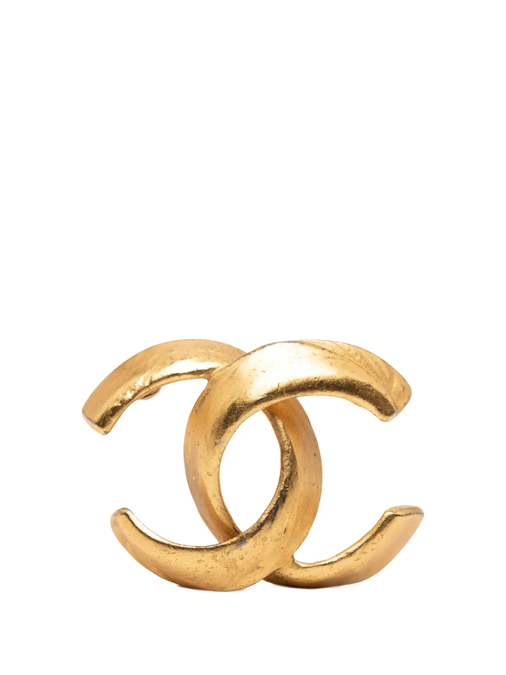 CHANEL Pre-Owned 2000 CC Gold Plated Logo Brooch costume brooch - Oro