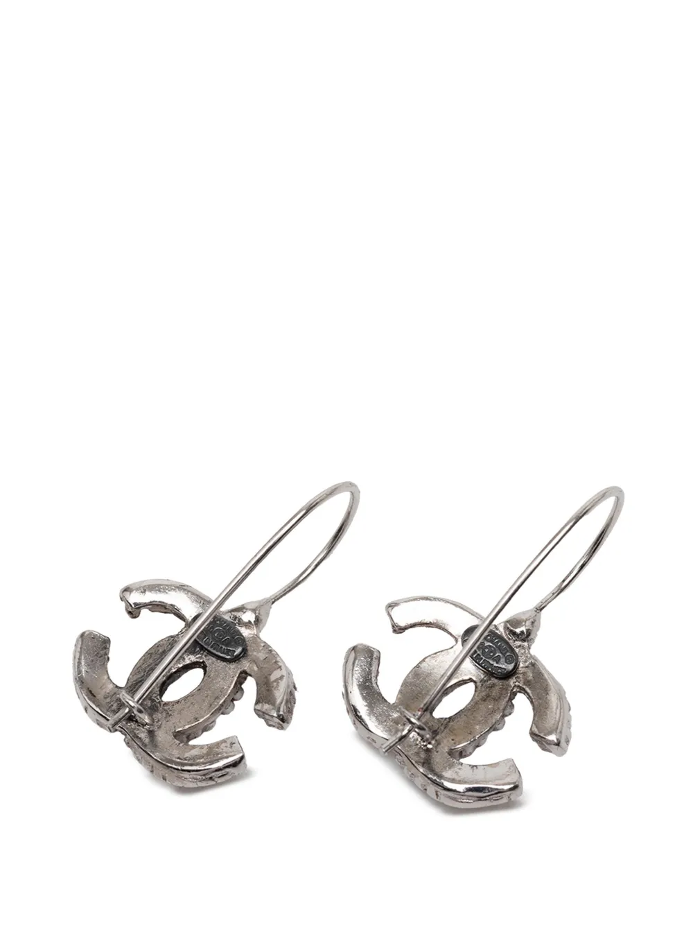 2000 Silver Plated Cc Hook Earrings Costume Earrings