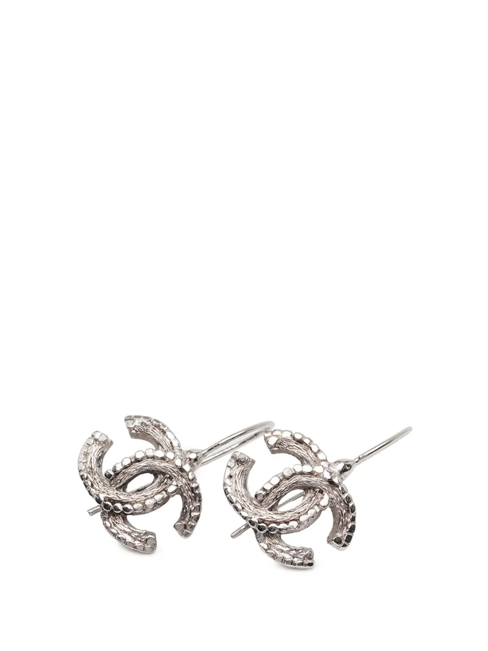 CHANEL Pre-Owned 2000 Silver Plated CC Hook Earrings costume earrings - Argento