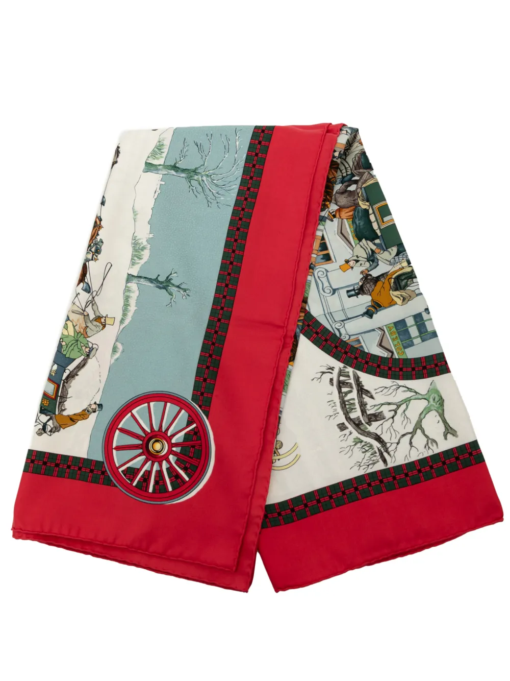 Hermès Pre-Owned 1986-1998 L Hiver En Poste Silk Scarf 90 scarves - Rosso