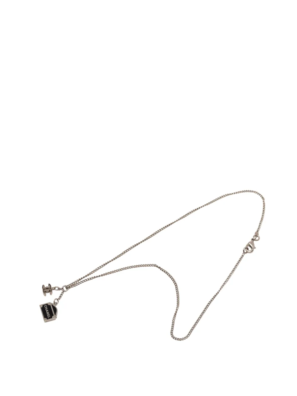 CHANEL Pre-Owned 2006 CC Silver Plated Logo Charm Pendant Necklace costume necklace - Nero