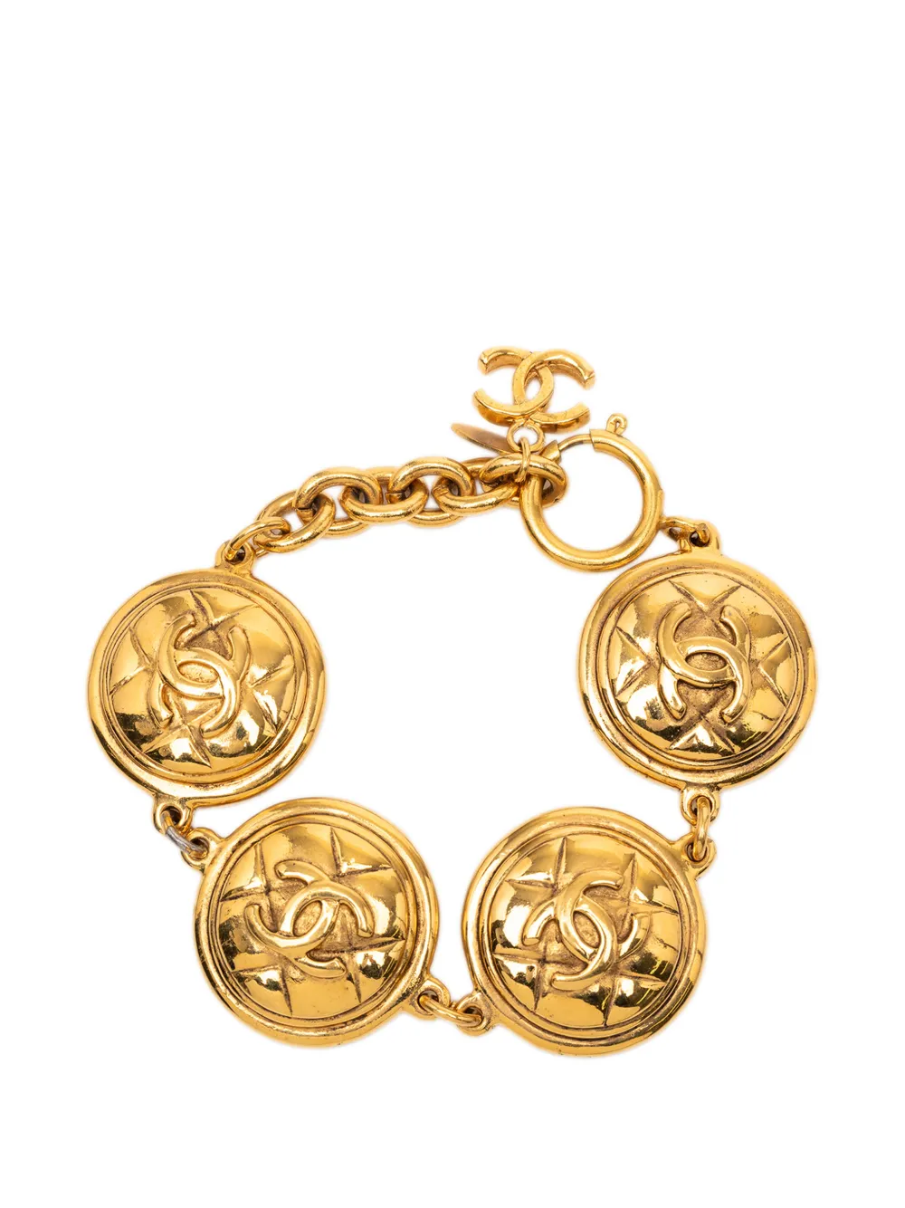 CHANEL Pre-Owned Bracciale con ciondoli CC placcati oro XX secolo