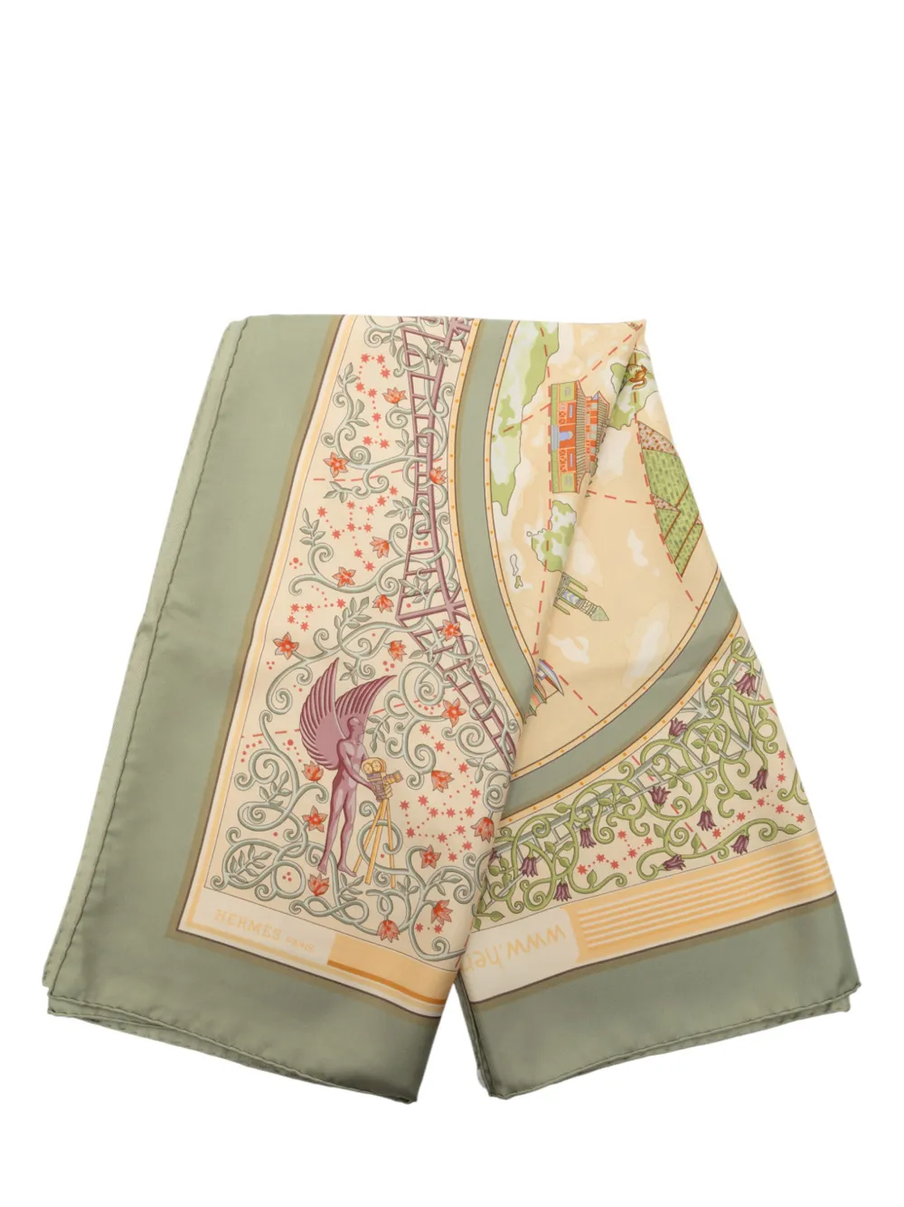 Hermès Pre-Owned 1999-2018 The World of Hermes Silk Scarf 90 scarves - Marrone