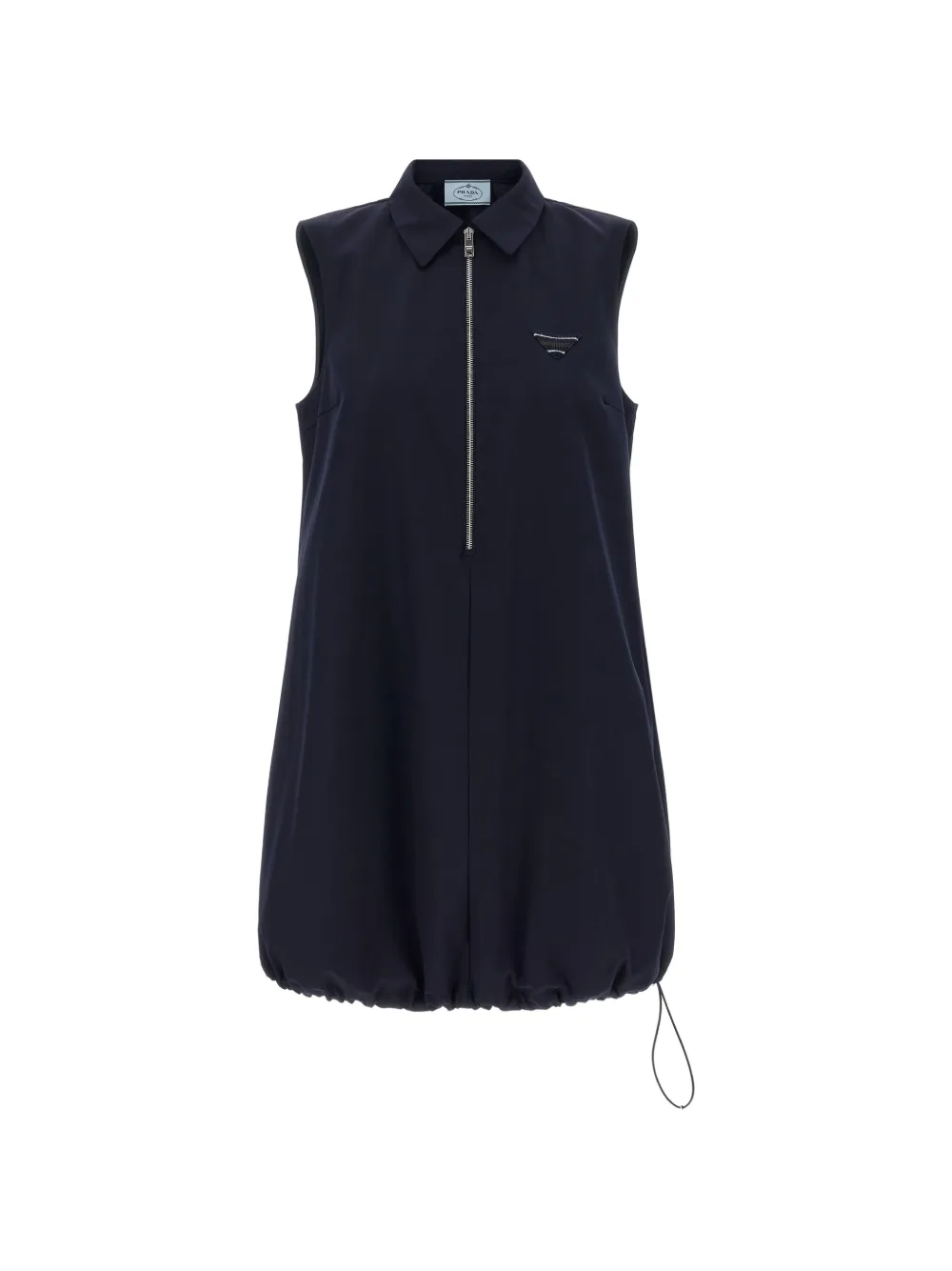 Prada triangle-logo half-zip dress - Blu