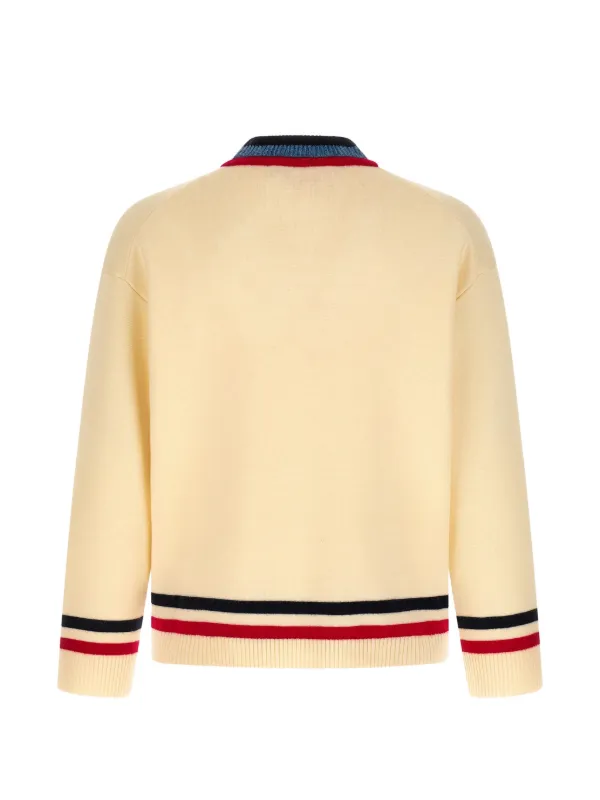 Marni エンブロイダリー Vネックセーター | ニュートラル | FARFETCH JP