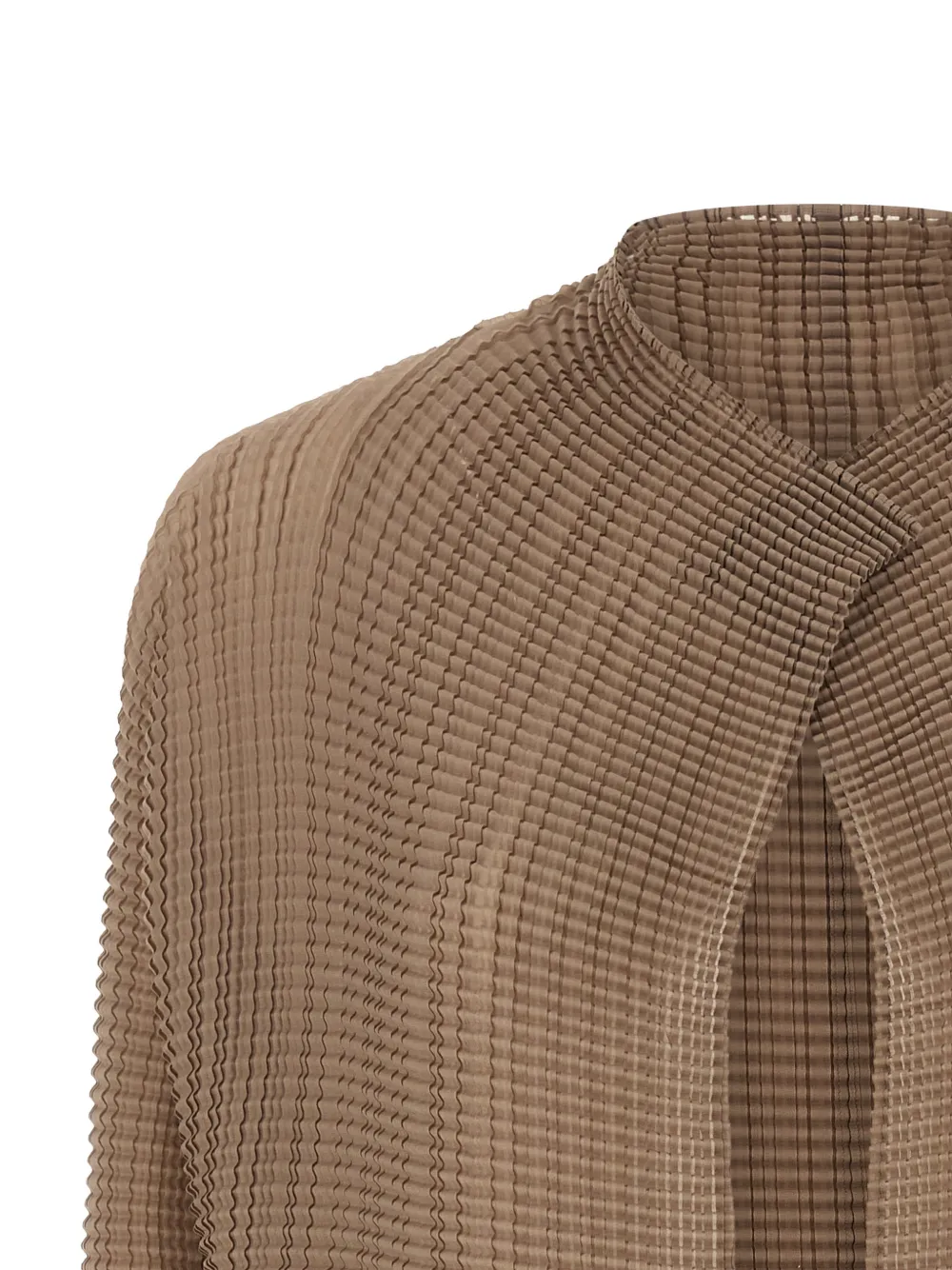  Issey Miyake Pleated Long-sleeved Cardigan - Neutrals 