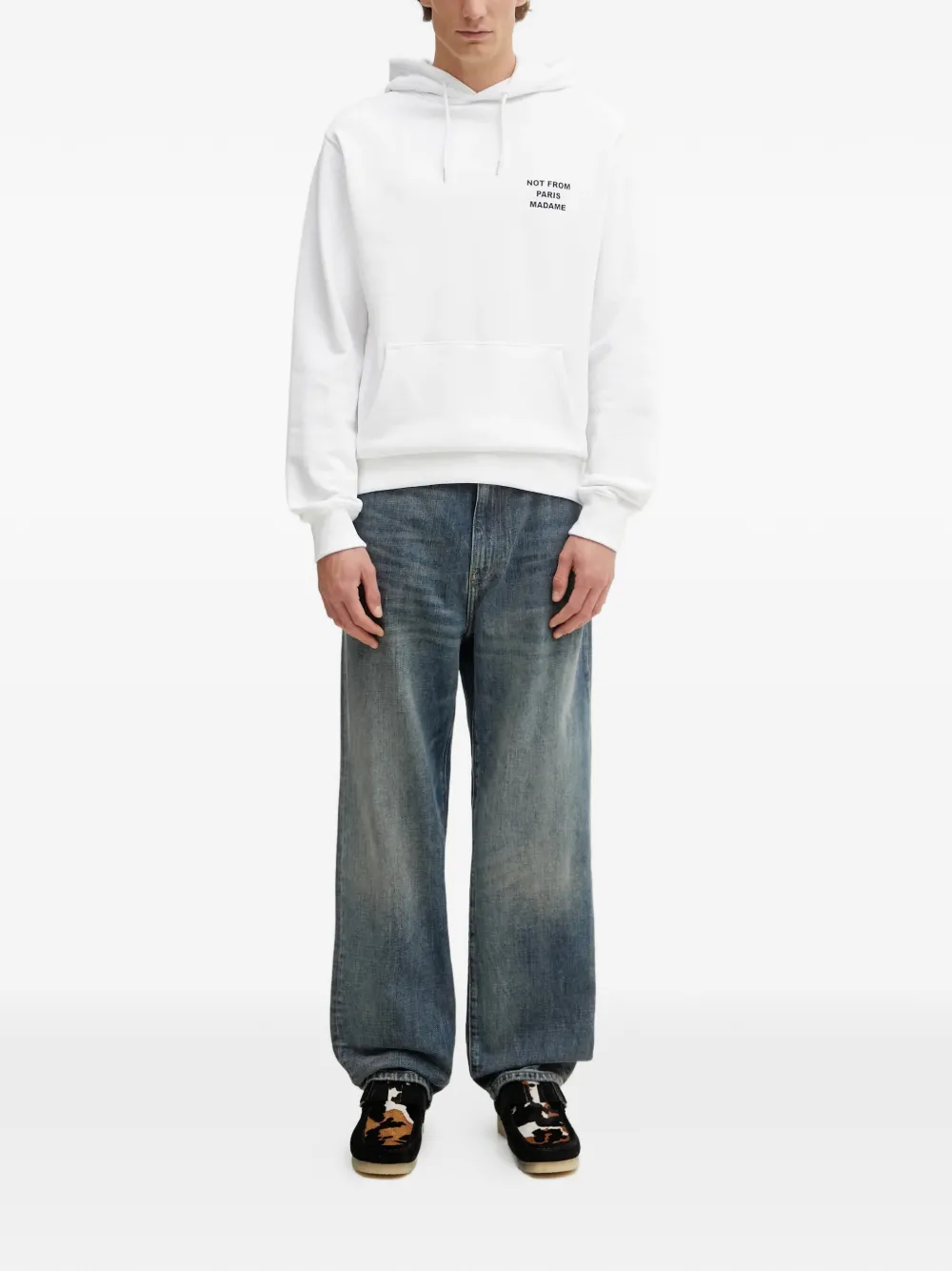 Drôle De Monsieur Hoodie met trekkoord Wit