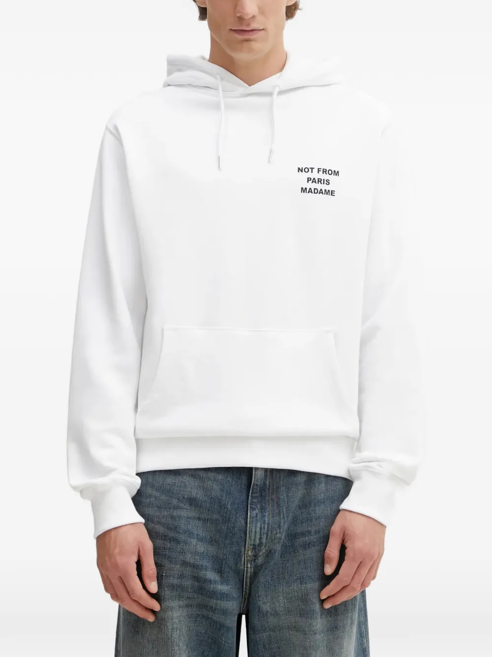 Drôle De Monsieur drawstring hoodie - Weiß