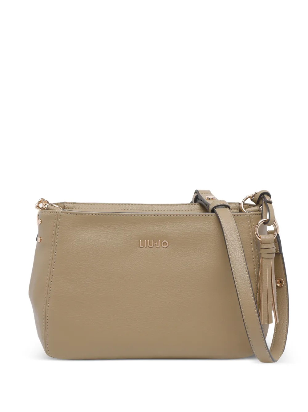 LIU JO Schultertasche mit Logo-Schild - Nude