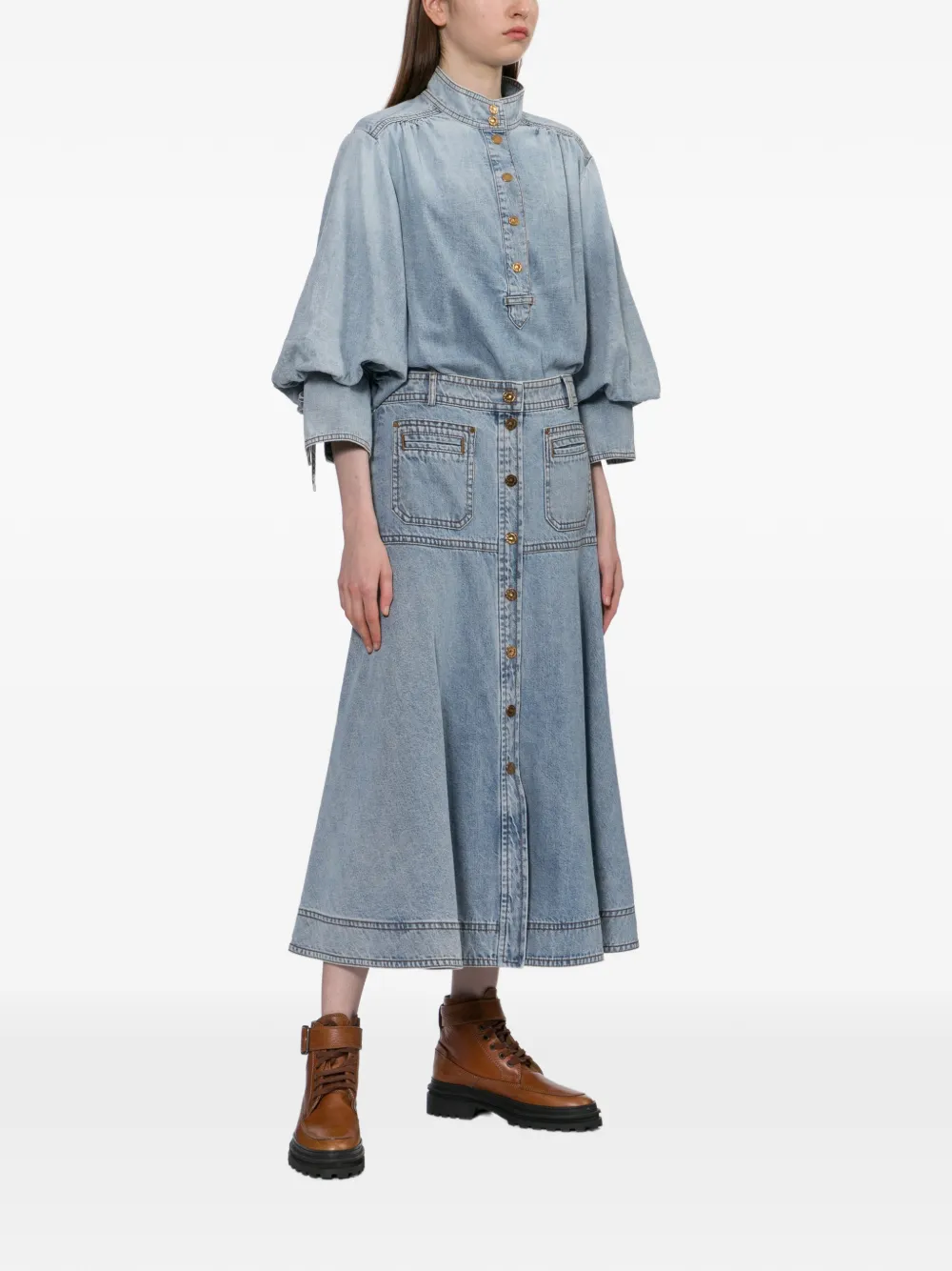 ZIMMERMANN Blouse met ballonmouwen Blauw