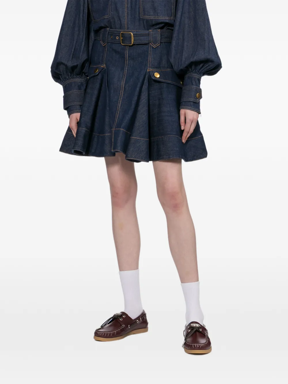  Zimmermann Denim Mini Skirt - Blue 
