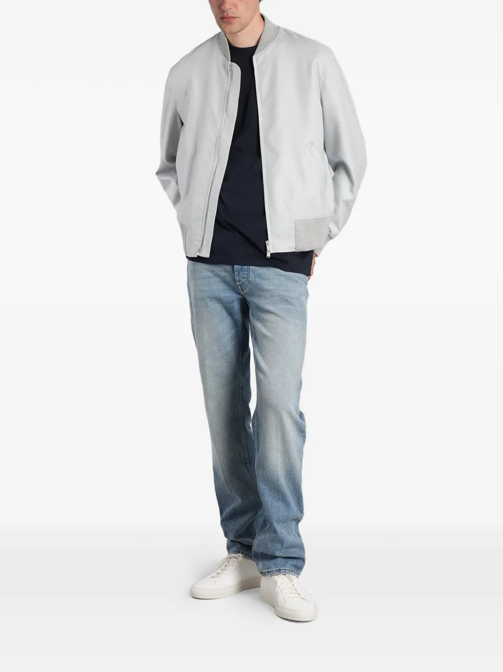Lardini T-shirt met zijsplit en logolabel Blauw