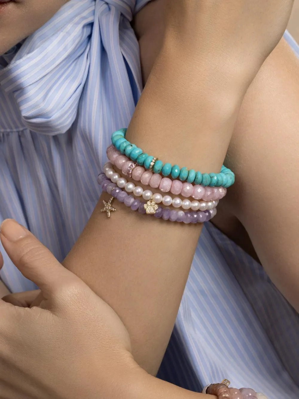 Sydney Evan paw charm bracelet - Blue