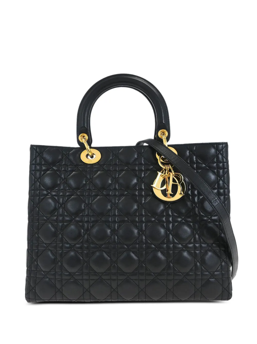 Christian Dior Pre-Owned 1999 large Lady Dior Cannage tote bag - Nero