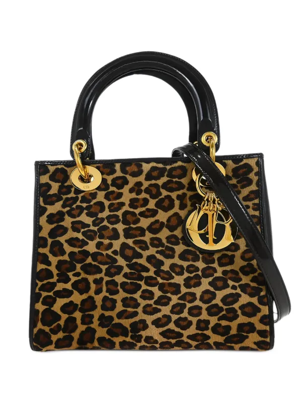 Dior Pre-owned 1997 Lady Dior Leopard-pattern Tote Bag in Neutrals