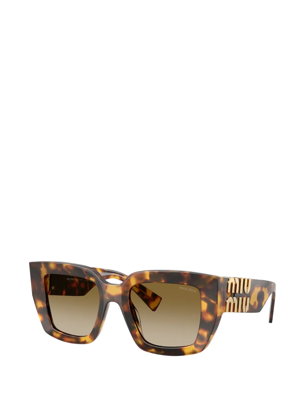 Miu Eyewear Zonnebril met logodetail Bruin