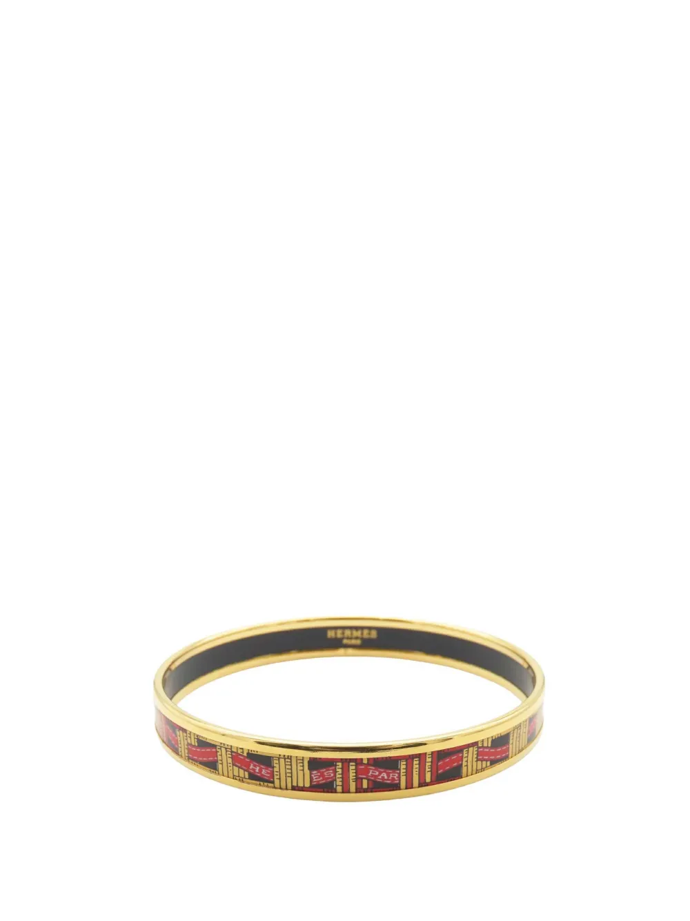 Hermès Pre-Owned Bracciale rigido 62 smaltato con stampa 2000-2025 - Oro