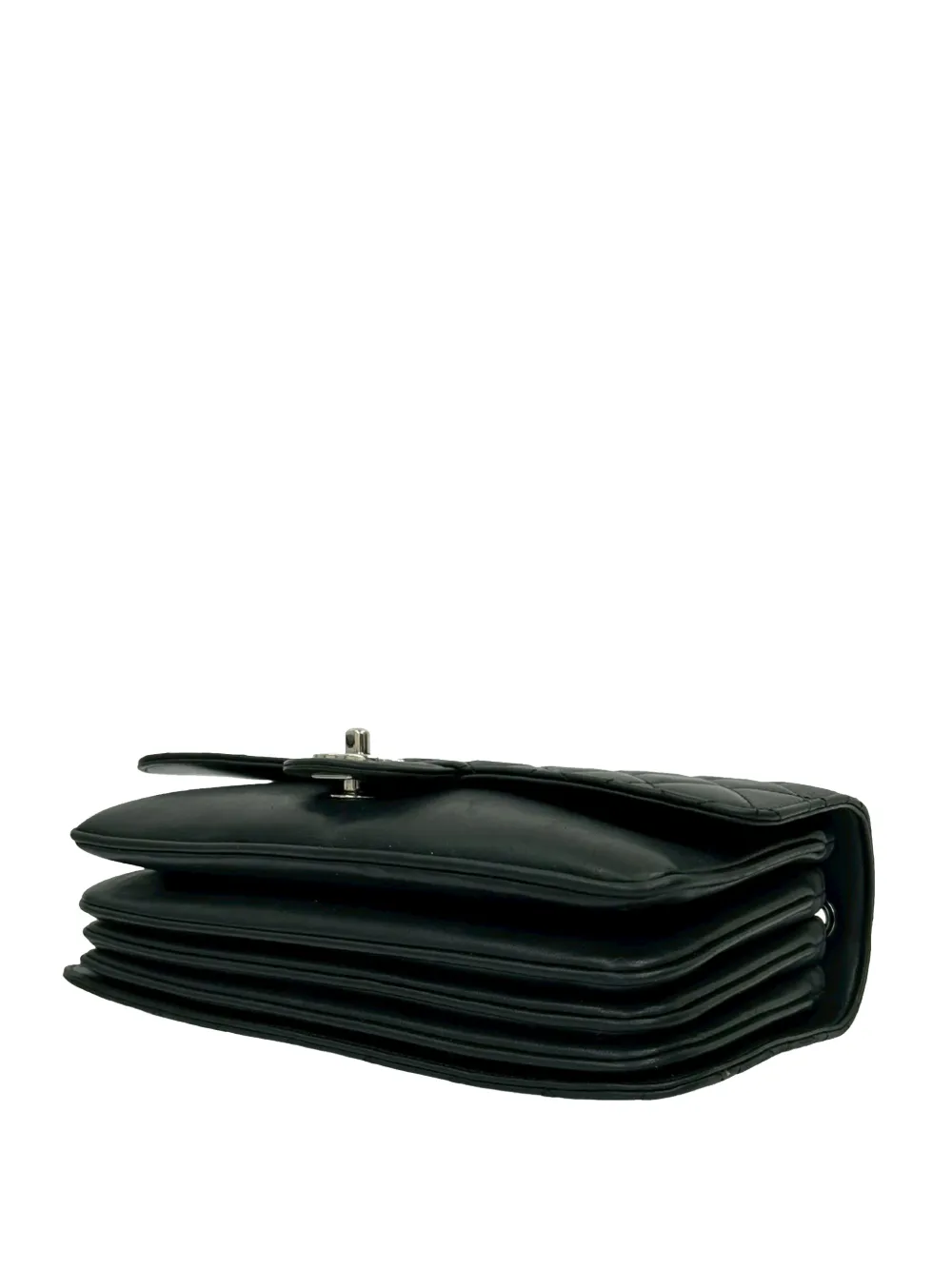 2012 Quilted Lambskin Clams Pocket Accordion Flap Crossbody Bag