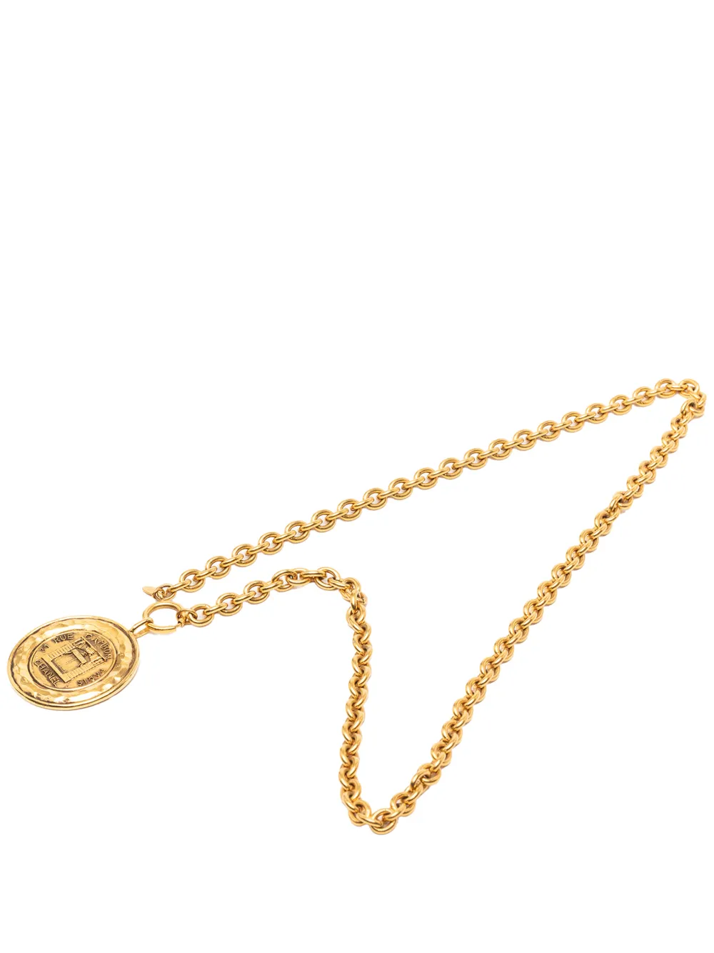 CHANEL Pre-Owned 1970-1980 Gold Plated 31 Rue Cambon Coin Pendant Necklace costume necklace - Oro