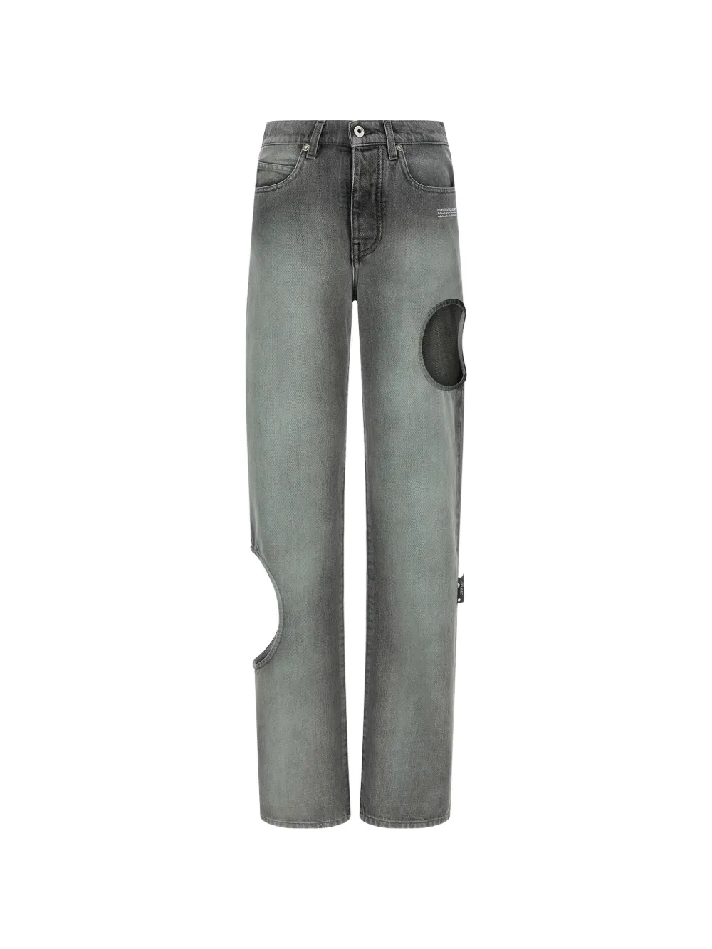 Off-White cut-out straight jeans - Grigio
