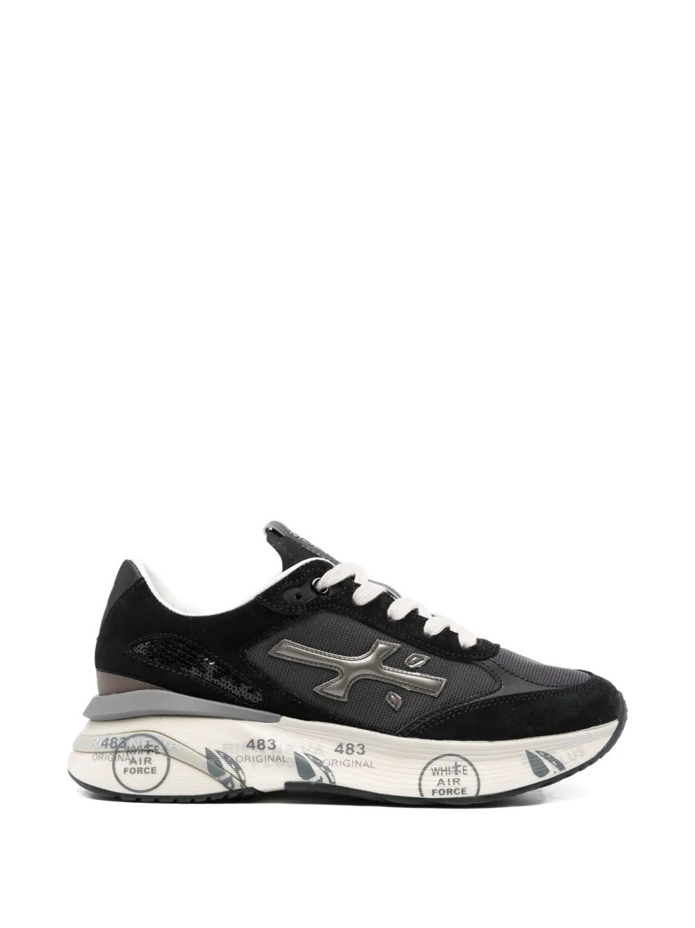 Premiata Moerund logo-appliqué sneakers Zwart