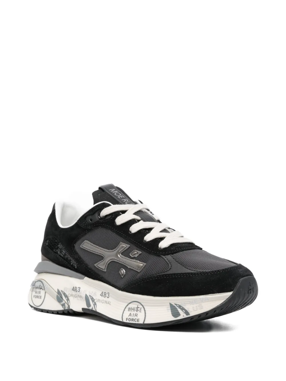Premiata Moerund logo-appliqué sneakers Zwart