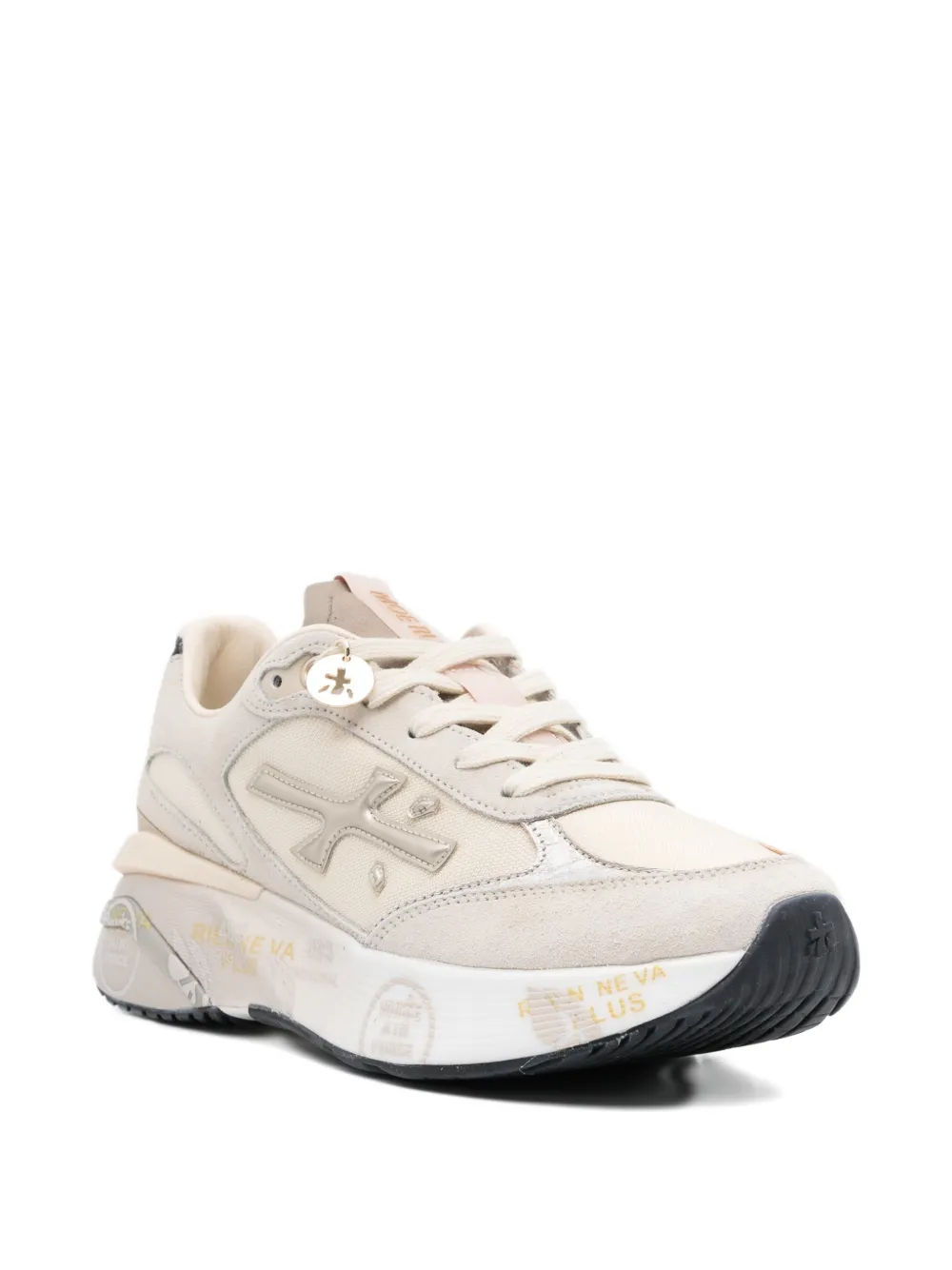 Premiata logo-pendant sneakers Beige