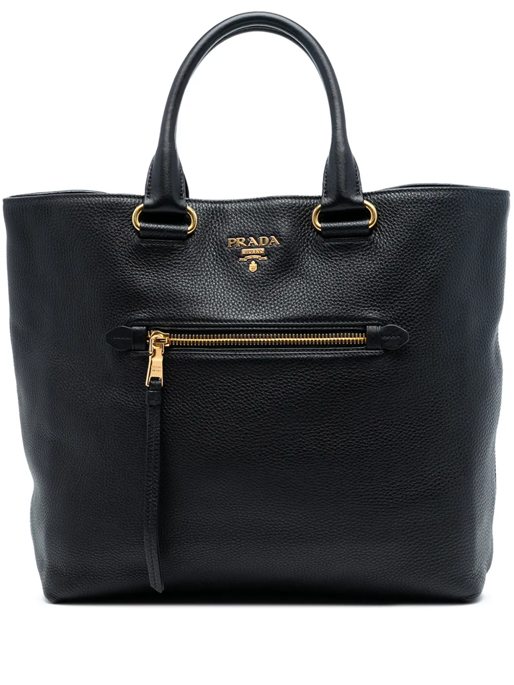 Prada Pre-Owned 2013-2025 Vitello Daino Open Convertible Tote satchel - Nero