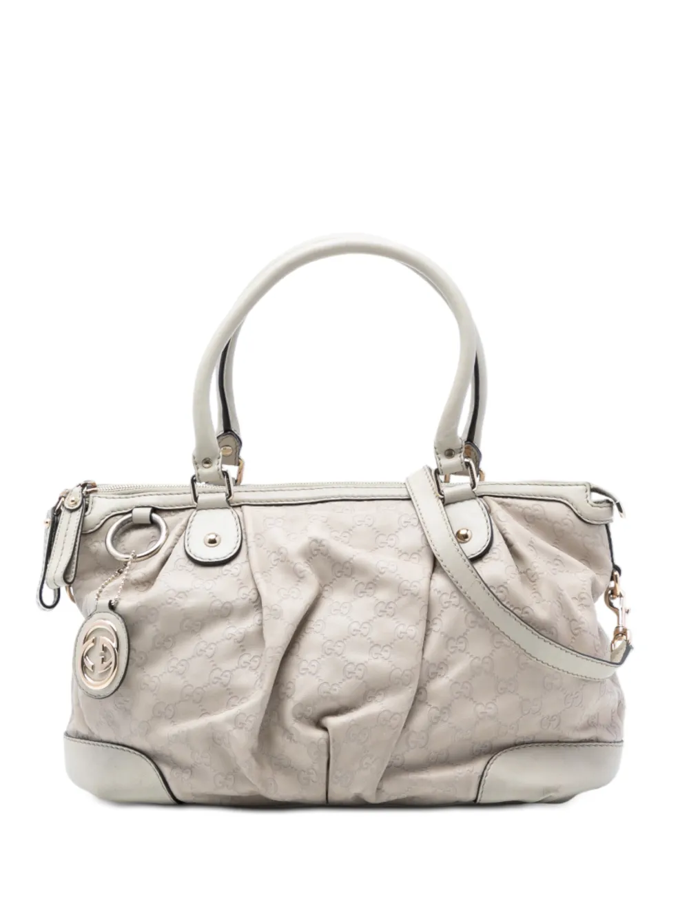Gucci Pre-Owned 2016-2025 Guccissima Sukey satchel - White