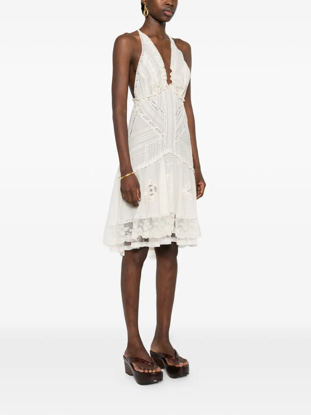 Lace-Detail Mini Dress